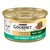 Scatoletta Purina Gourmet Gold paté con coniglio, immagine di gatto bianco e porzione di paté su piatto, testo visibile: 'PATÉ', 'CON CONIGLIO'.