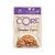 Wellness CORE Tender Cuts, natural grain free protein-rich food with turkey and duck in savoury gravy for adult cats. Complete and balanced with added vitamins and minerals. 85g pouch.