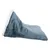 Grey, triangular cuddle cushion with soft plush surface and white inner lining. Suitable as a resting place or hideaway for pets.