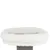 Plateforme ronde pour arbre à chat, rebord rembourré en tissu blanc, support en sisal gris visible sous la plateforme.