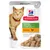 Hill's Science Plan Senior Vitality Mature Adult 7+ Chicken, trozos en salsa. Envase con imagen de gato y comida húmeda visible en plato.