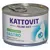 Lata de comida para gatos Kattovit Feline Diet Gastro, con texto visible: 'mit Truthahn', 'Magen-Darm Bauchspeicheldrüse'. Imagen de un gato en el envase.