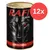Rafi Classic z wołowiną, opakowanie 12x. Widoczna puszka z grafiką wilka i napisem: Rafi Classic z wołowiną.