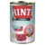RINTI Sensible, Rind, Reis. Widoczny kawałek mięsa i ryżu. Tekst: Für empfindliche Hunde, Neue Rezeptur, nur 1 tierisches Protein.