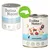 Dolina Noteci Premium Nassfutter für Hunde, reich an Lamm. Verpackung zeigt Zutaten wie Fleischstücke, Gemüse und Kräuter. Hinweis auf 80% Fleischanteil und glutenfrei.