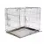 Metal wire crate with secure latches and removable tray, shown empty to display structure and features for containment or transport.