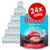 Rocco Junior Poultry with beef, 24 x 800g tins. Label shows 'Supports healthy growth' and 'Calcium'. Visible meat pieces on front label. Text in English, German, French. Rocco Junior Poultry with beef, 24 x 800g tins. Label shows 'Supports healthy growth' and 'Calcium'. Visible meat pieces on front label. Text in English, German, French.