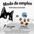 Modo de empleo: ración diaria recomendada para gato adulto (4 kg) es hasta 13 g o aproximadamente 35 piezas. Imagen de croquetas y mano ofreciendo una pieza.