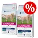 Eukanuba Daily Care Overweight Trockenfutter für erwachsene Hunde, 2 x 12 kg Packungen, -50% Fett laut Verpackung, Prozentzeichen für Rabattaktion sichtbar.