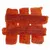 Seis tiras de carne seca, color rojo marrón, forma rectangular. Superficie visiblemente estructurada.
