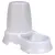 Automatic water dispenser with a large transparent reservoir and attached bowl for continuous water supply.
