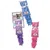 KONG Kickeroo toy for cats, three designs: blue with spiral pattern, purple with zebra pattern and pink with camouflage pattern, each with fluffy tail.