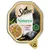 Sheba Nature's Collection, IN SAUCE, s lososom a hráškom, obrázok misky s krmivom, zelený certifikát výberu prírodných ingrediencií, mačka na obale.