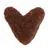 Heart-shaped brown snack, visibly coarse texture.