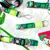 Ensemble de laisse, collier et porte-clés Max & Molly avec motifs feuilles vertes et roses, attaches en métal et plastique visibles, texte « Max & Molly Urban Pets » sur étiquette verte.