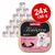 Animonda Vom Feinsten Adult Pute + Schinken, 24x150g. Nassfutter für Hunde mit Abbildung eines weissen Hundes und einer Portion Futter.