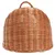 Wicker basket with a rounded dome shape and a handle on top, suitable for carrying or storing items.