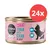 Cosma Asia Kitten Tuna with Crab in Jelly, 24x Dose. Rosa Verpackung mit Silhouette einer Katze und Icons für Fisch und Krabbe. Cosma Asia Kitten Tuna with Crab in Jelly, 24x Dose. Rosa Verpackung mit Silhouette einer Katze und Icons für Fisch und Krabbe.