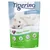 Tigerino Crystals Flower Power Silicate Litter 5L, antibakteriální, kompostovatelné, zadržuje zápach, lehké a úsporné. Bílá kočka na obalu.