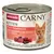 Boîte Animonda Carny Kitten Rind + Putenherzen, 100 % fraîches Zutaten, sans céréales, made in Germany, avec morceaux de viande visibles et texte multilingue en bas.