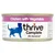 Blik thrive Complete kattenvoer, Chicken with Vegetable, 0% Nonsense. Paarse band met witte tekst en blauwe kat zichtbaar op het etiket.
