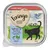 Barquette Feringa Classic Meat, Salmon & Turkey with courgette & watercress, ADULT, 100 g. Illustration de chat noir et paysages sur l’emballage.