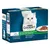 Упаковка Purina Gourmet Perle, мини-филе с овощами, 12×85 г. Видна белая кошка и тарелка с кормом. Текст на французском и нидерландском языках.