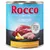 Rocco Junior dåsefoder, 800 g. Synligt tekst: IT'S MEAT TIME, OPTIMAL CALCIUM TO PHOSPHORUS RATIO, Beef with chicken & potatoes. Billede af oksekød, kylling og kartofler.