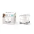 Catit Pixi Trinkbrunnen für Katzen, weisses Design mit Katzenmotiv. Verpackung zeigt Produkt und Katze. Geeignet für frisches Wasser mit Filterfunktion.