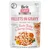 Brit Care Fillets in Gravy per gatti adulti, con tacchino e salmone, 85g. Senza OGM, soia, zucchero. Arricchito con olivello spinoso e nasturzio. Antiossidanti.