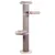 Cat tree with three levels, grey padded lying surfaces and sisal post on a round wooden base.