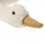 Plush toy shaped like a white duck head with yellow fabric beak, suitable for pets.
