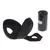 Black pouch with zip and loop, next to it a roll of black dog waste bags.