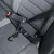 Seat belt adapter for car seat with ISOFIX system, visible black carabiner and adjustable straps.
