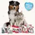 Beaphar dental care products for dogs and cats. Sign with text: Systematic dental care. Various products such as toothbrush, dental gel and snacks visible.