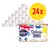 Confezione da 24 vaschette Butcher's Delicious Dinners, mousse con pollo e tacchino, con taurina, 30% carne fresca. Testo visibile: 'natural nutrition', 'with chicken & turkey', 'with taurine'.