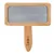 kooa wooden brush with metal bristles, rectangular shape and ergonomic handle.