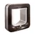 Square pet door with transparent flap and manual lock control, showing SureFlap branding and directional lock symbols on the front panel. Square pet door with transparent flap and manual lock control, showing SureFlap branding and directional lock symbols on the front panel.