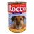 Rocco Classic 100% Fleisch und Innereien, Huhn. Tin with icons showing dog, shiny coat, and bone. 400g visible on label. Text in German.