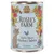 Rosie's Farm Tender Dinner Chicken & Salmon, Senior, 400g, grain-free recipe. Illustration with cat, chicken and floral motif.