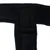 Black padded material with rectangular stitching, close-up of a product.