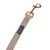 Nomad Tales dog lead with gold-coloured carabiner and beige-white herringbone pattern.