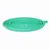 Green foldable silicone bowl with logo print, ideal for travel.