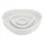 White plastic feeding bowl with raised inner sections designed to slow down eating, shown empty against a plain background.
