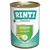 RINTI Canine GEWICHT REDUKTIONSDIÄT mit Huhn, weinig vet, minder calorieën, ballaststoffen. Tekst deels in het Duits zichtbaar op blik hondenvoer.