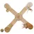 Wooden toy in X-shape with sisal ropes and feathers at the ends, suitable for scratching and play activities.