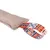 Beige fabric toy with colourful band in ethnic pattern, suitable for pulling or playing.