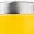 Close-up of a yellow container with stainless steel rim, suitable for storing pet food or accessories.