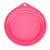 Gamelle ronde rose en silicone avec trou de suspension visible, vue du dessus. Aucun texte ou marque apparente.