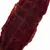 Primer plano de una tira de carne roja y seca. La estructura y el color del producto son claramente visibles.